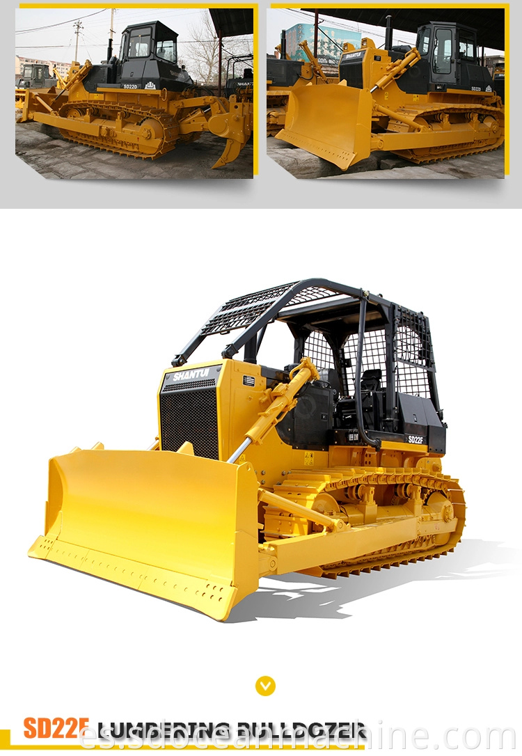 Bulldozer oficial Shantui 24.6 Toneladas 162 KW SD22 SD22D D7 Desert Bulldozer